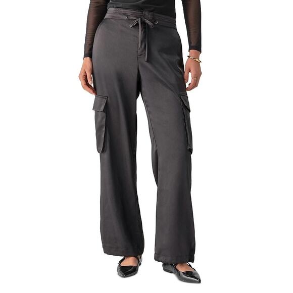 Sanctuary Eve Drawstring High Waisted Satin Cargo Pants Women's Size 26 NWT - Picture 4 of 11
